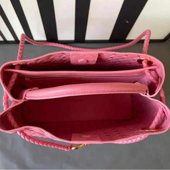 Pink Woven Leather Shoulder Bag - Picture 10 of 11